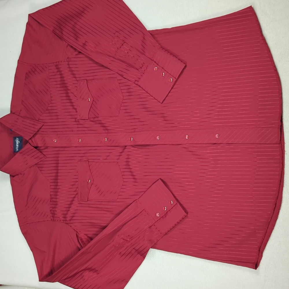 Wrangler Western Striped Pearl Snap Long‎ Sleeve Button-up Mens Shirt Size XLT - Picture 2 of 5